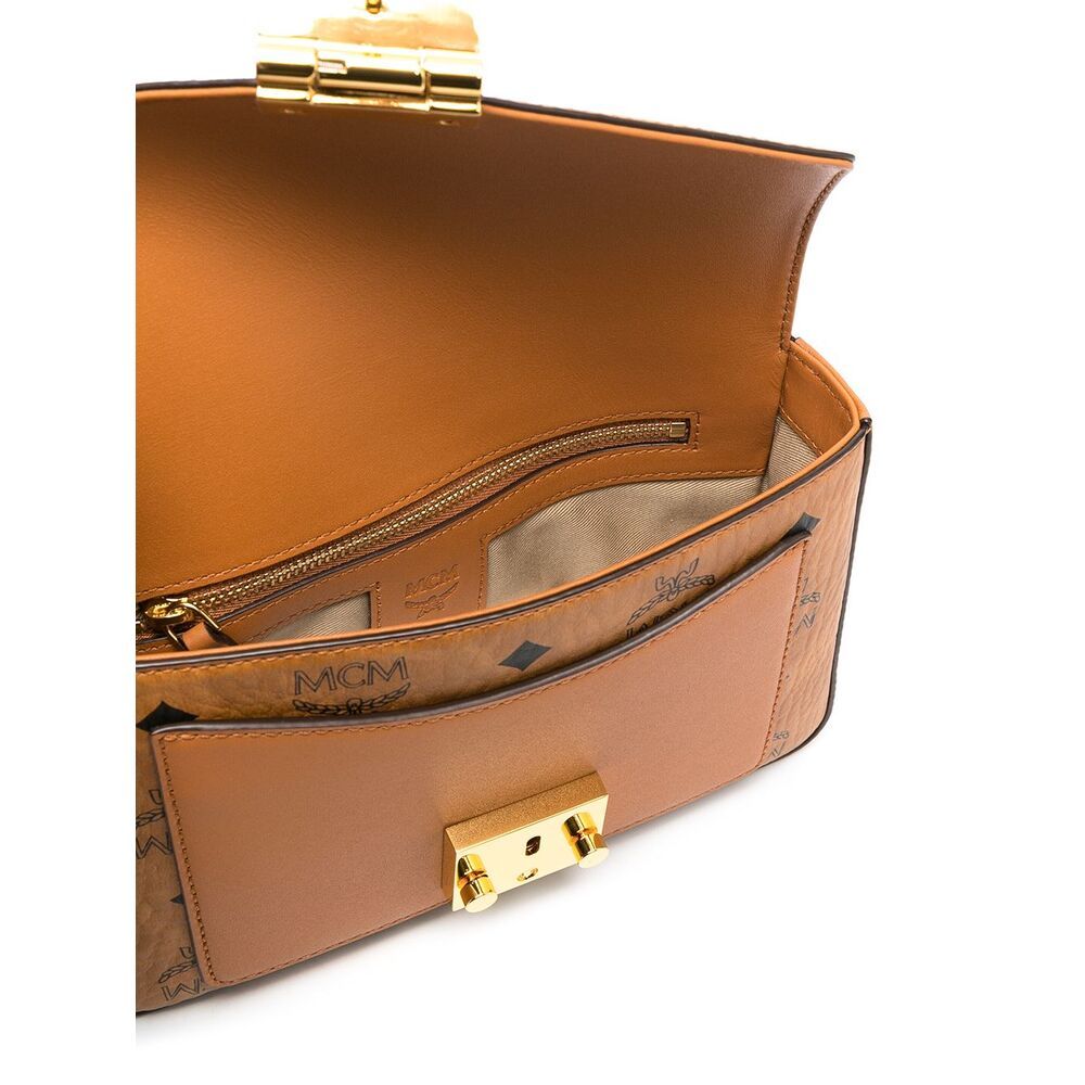 Mcm Visetos-print Messenger Bag In Brown