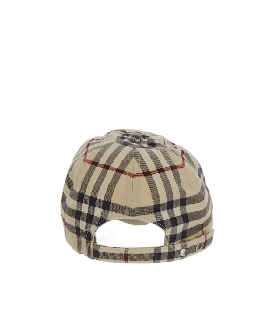 Burberry Plaid-check Cotton Cap In Nude