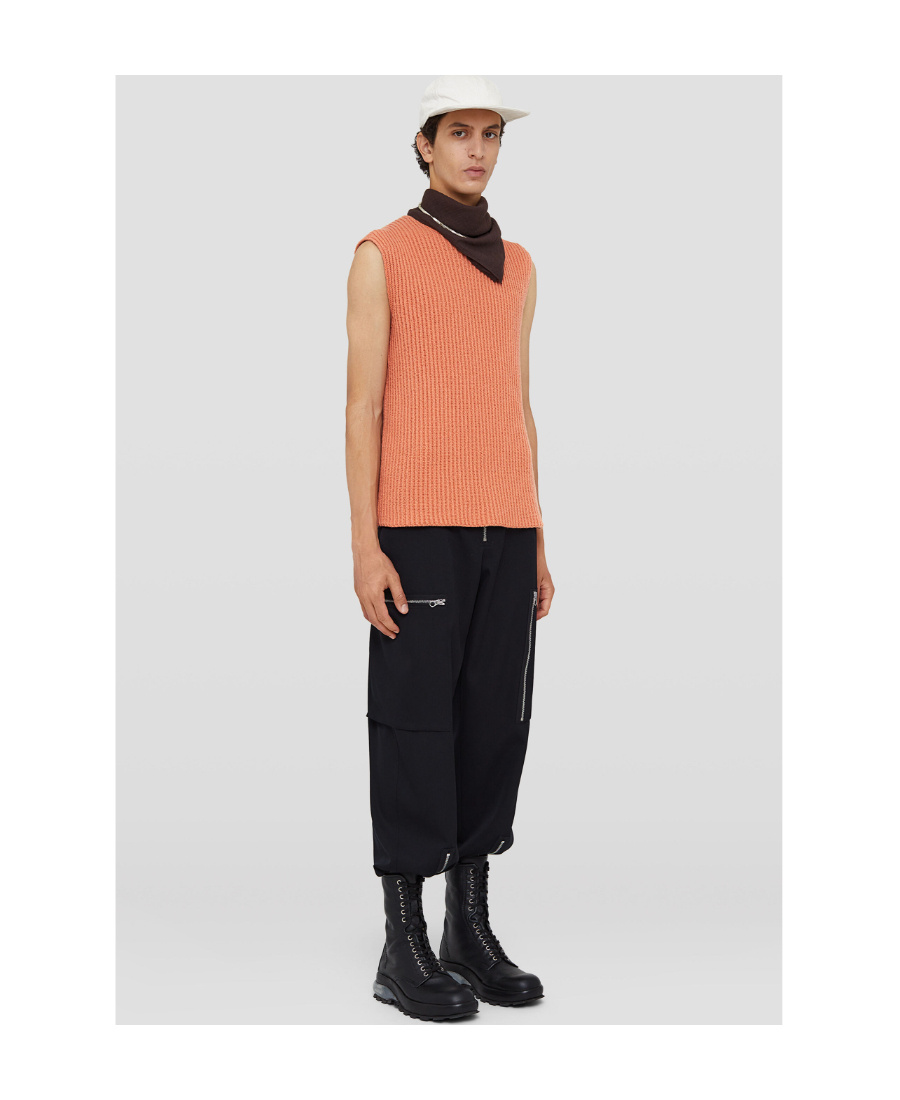 Jil Sander Ribbed Knitted Vest In Pink