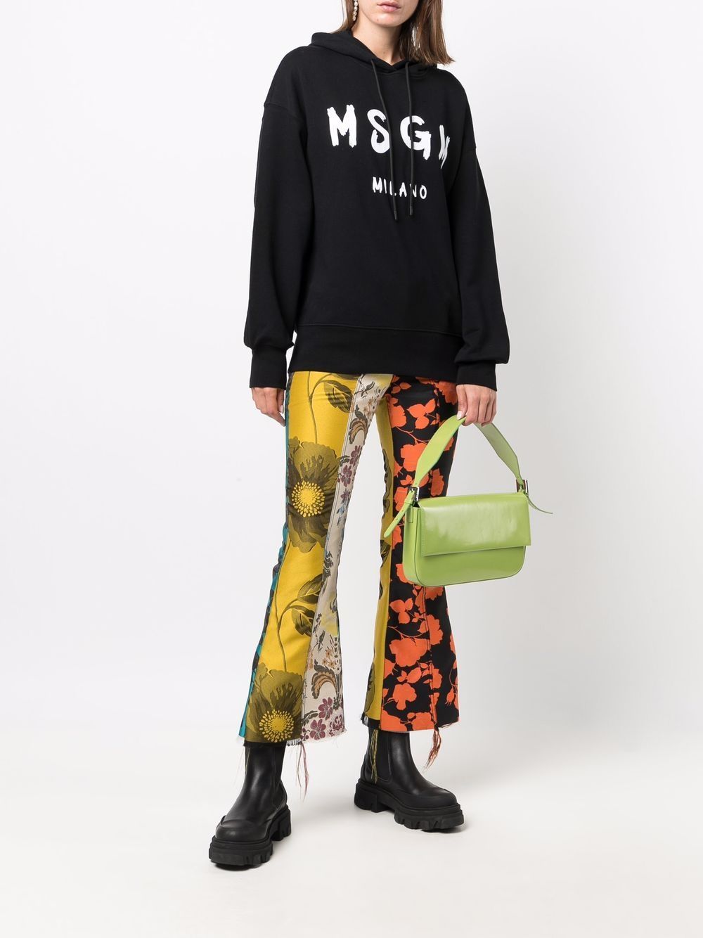 Msgm Logo-print Drawstring Hoodie In Black