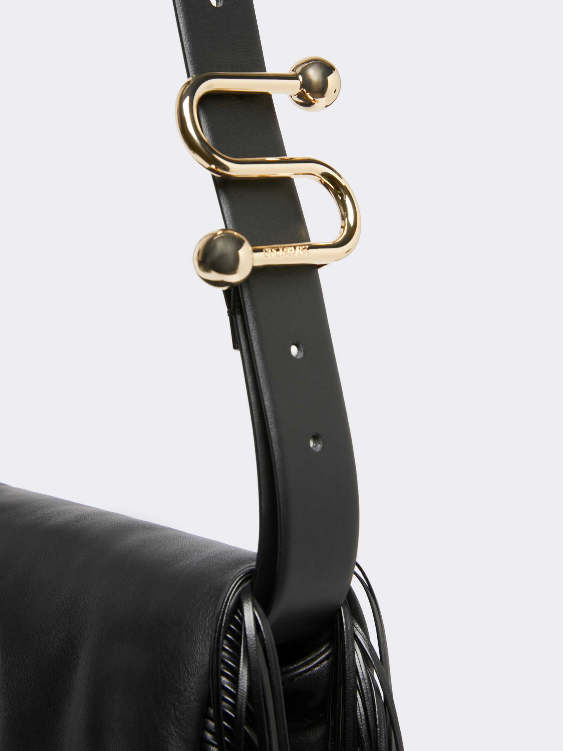 Sportmax Mini Soffy Bag In Nappa With Fringes In Black