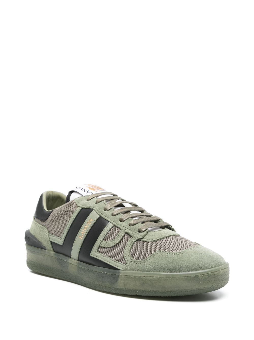Lanvin Clay Sneakers In Green Suede And Fabric In Green