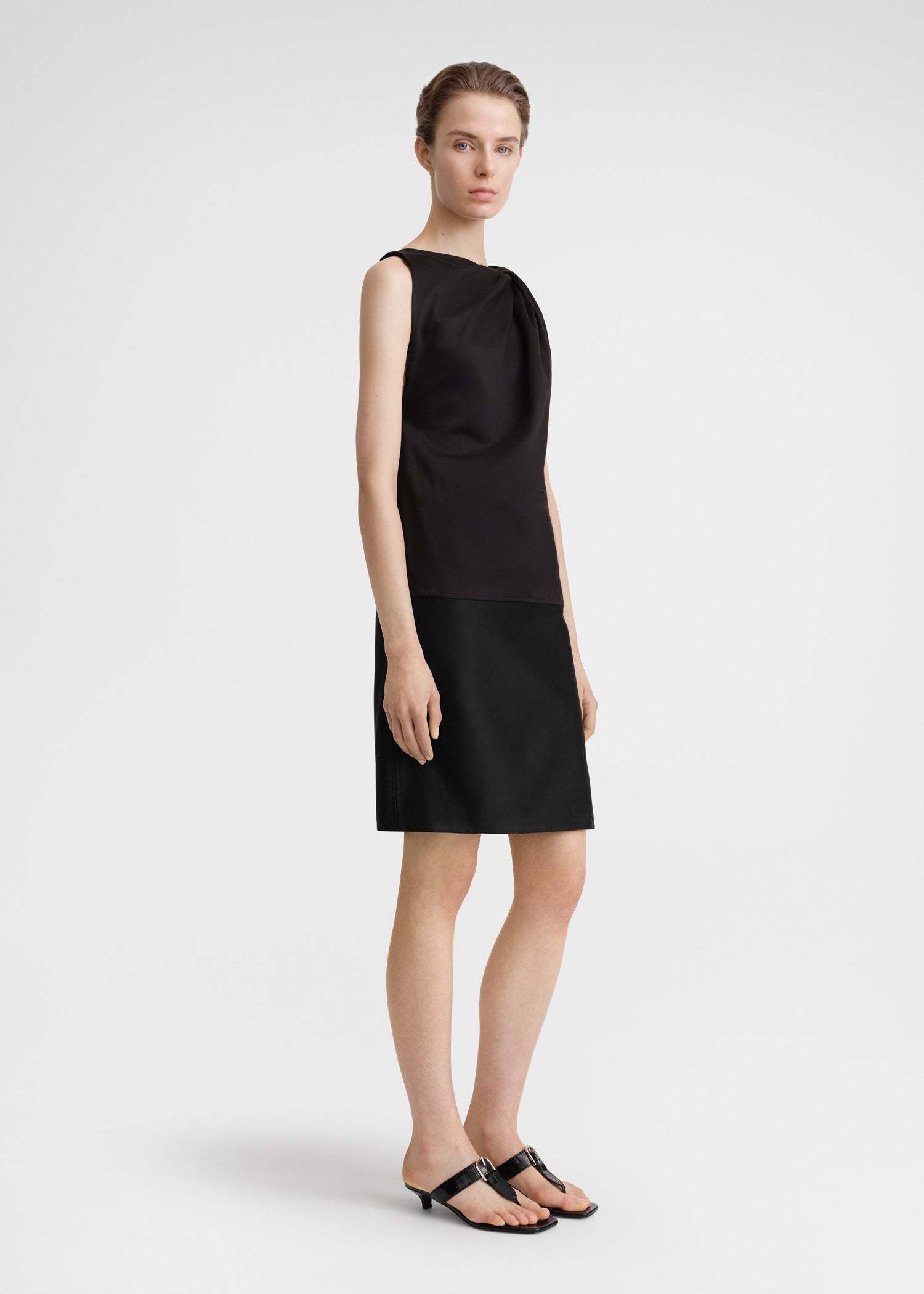 Totême Shoulder-twist Dress In Black