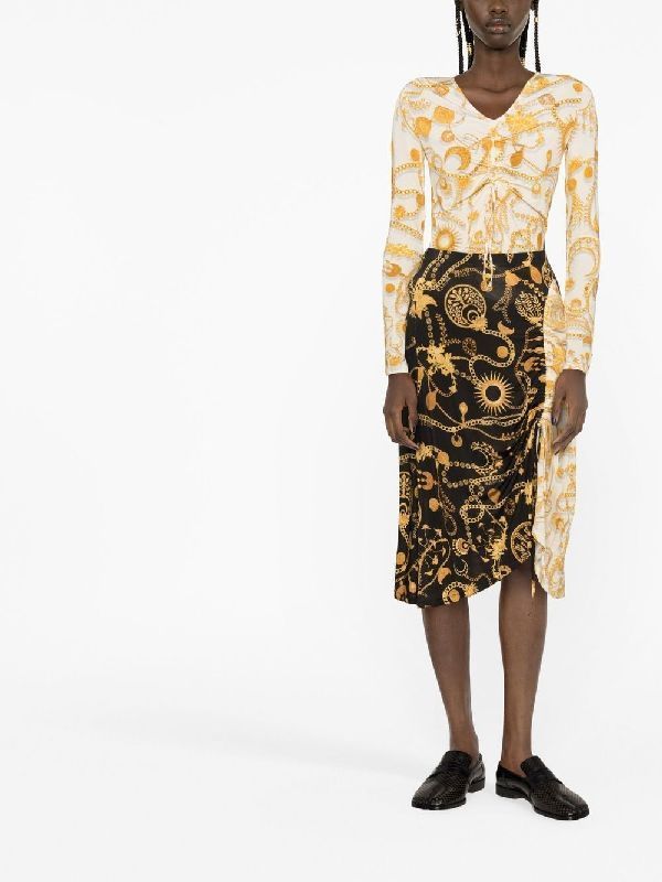Marine Serre Printed Blouse In Nude
