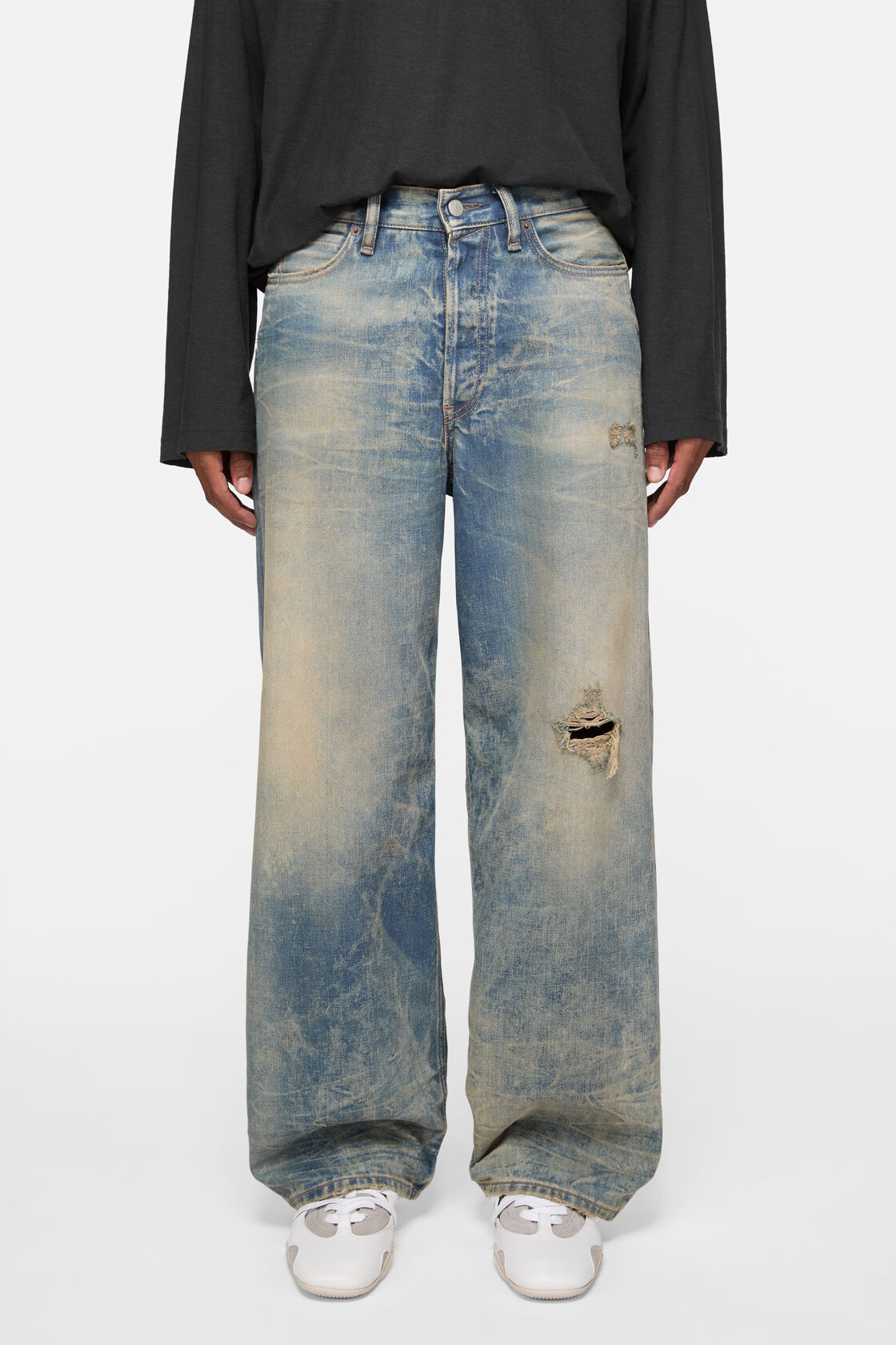 Acne Studios 1981 Logo-patch Trousers In Blue
