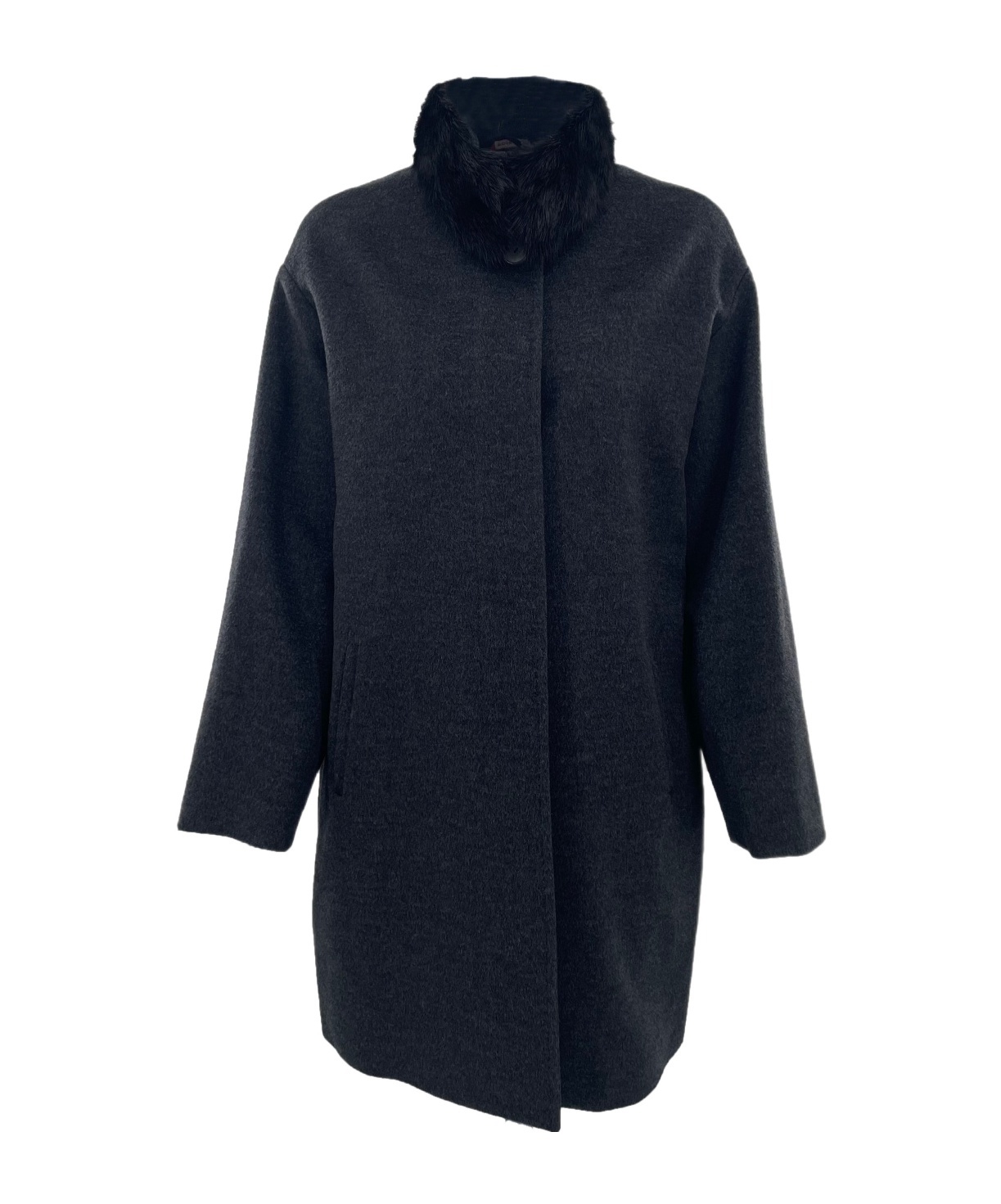 Max Mara Long-sleeved Coat In Black
