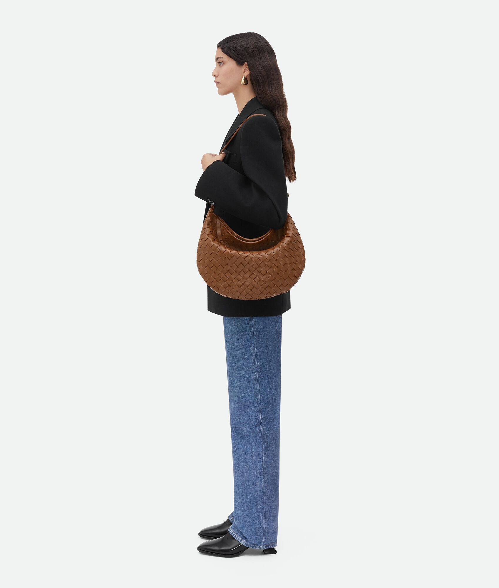 Bottega Veneta Medium Sardine Shoulder Bag In Brown