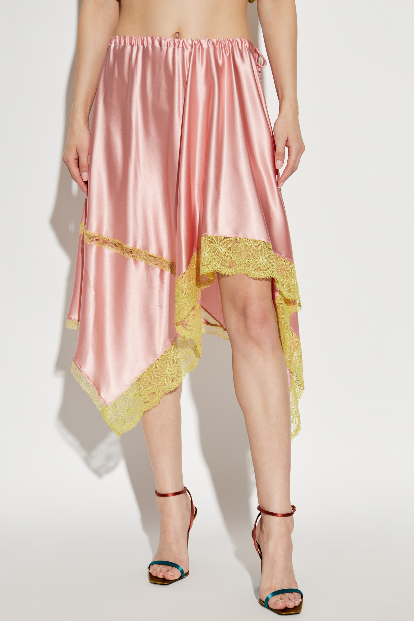 Shop Dries Van Noten Elastic Waist Skirt In Pink