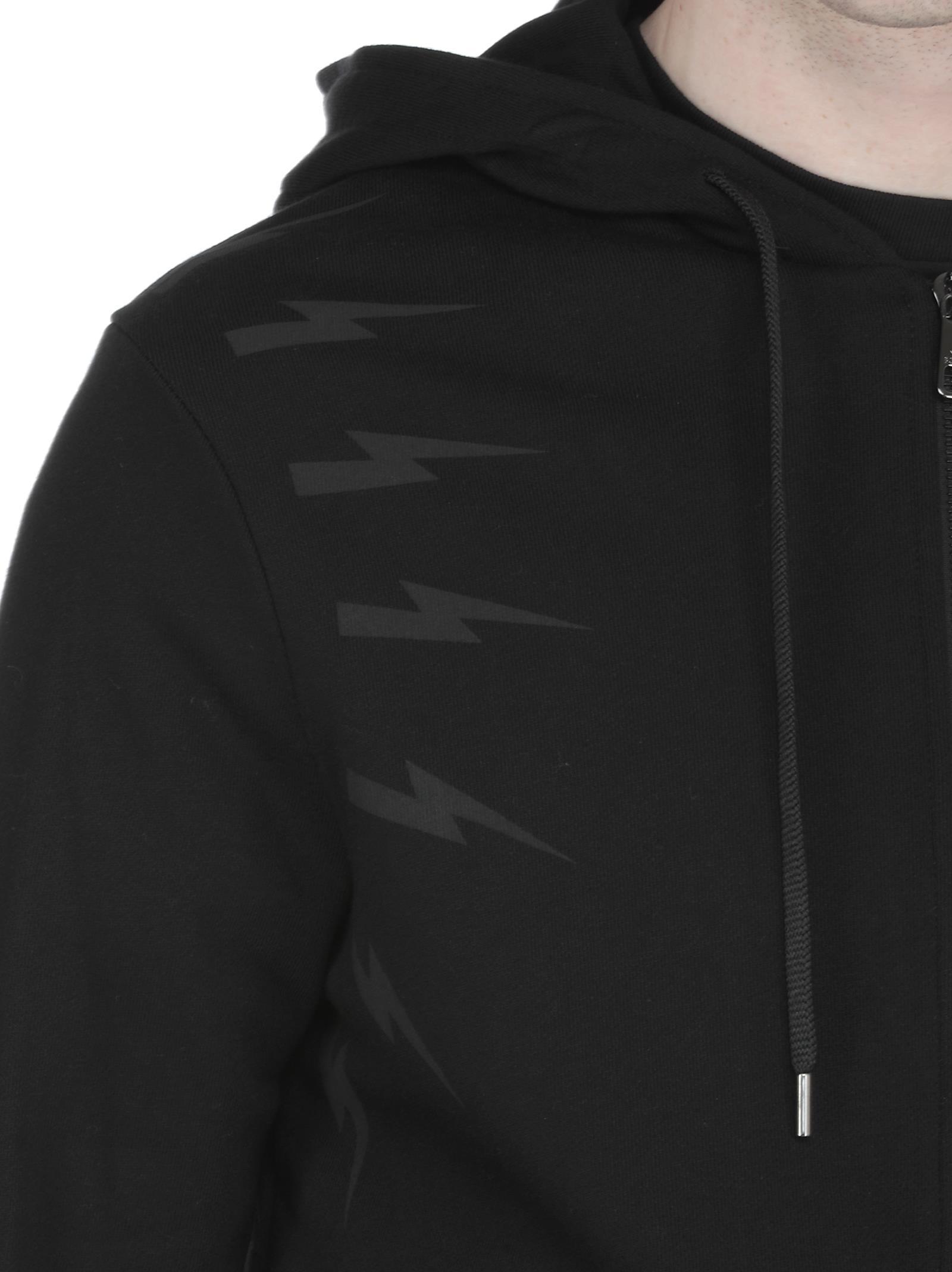 Neil Barrett Hooded Long-sleeved Hoodie In Black