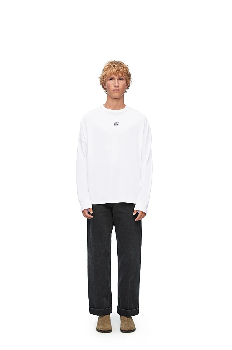 Loewe Oversized Long Sleeve T-shirt In White