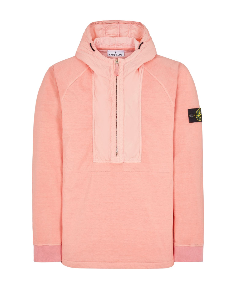 Stone Island Semi-zipper Casual Jacket In Pink