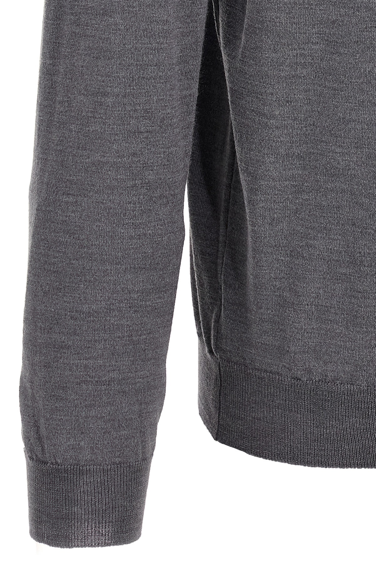 Zanone Virgin Wool Polo Shirt With Button Placket And Cuffed Sleeves
