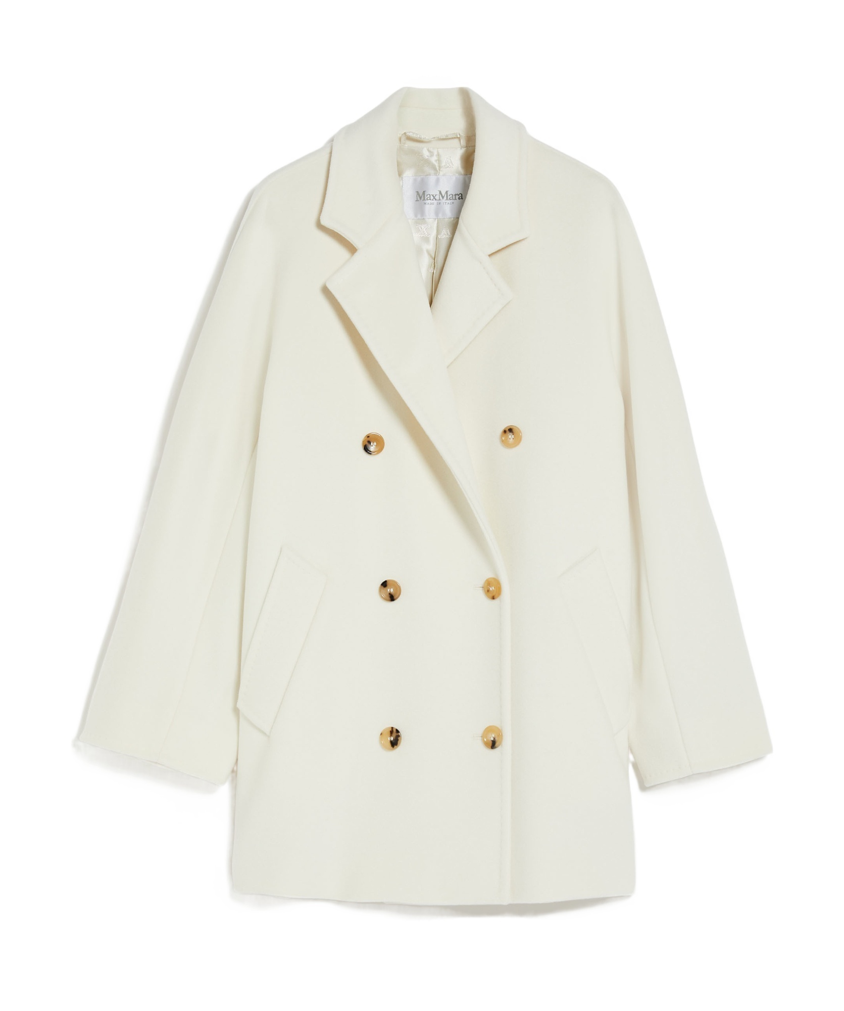 Max Mara Rebus Double Breasted Coat In White
