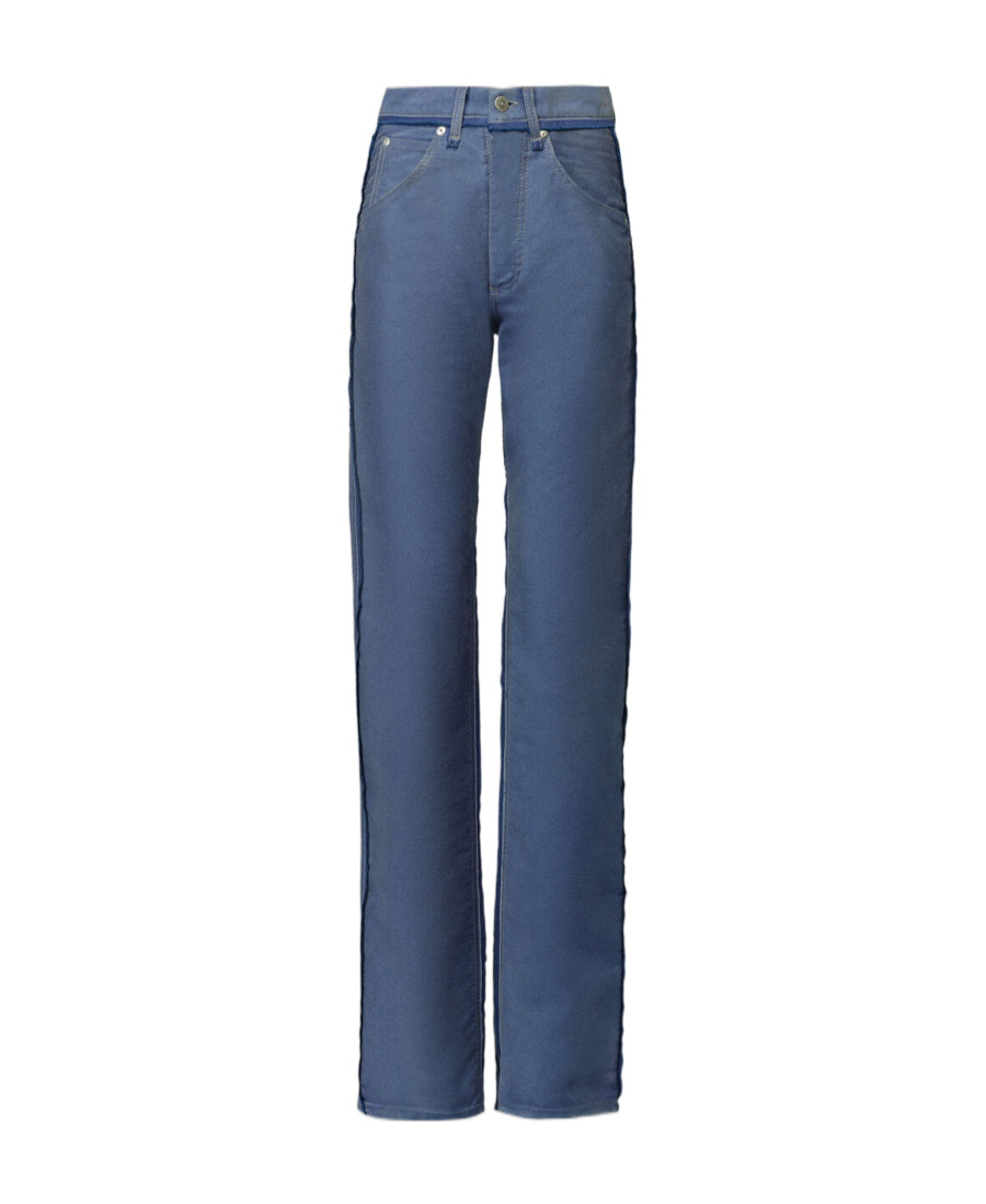 Maison Margiela High-waist Frayed-detailed Straight-leg Jeans In Blue