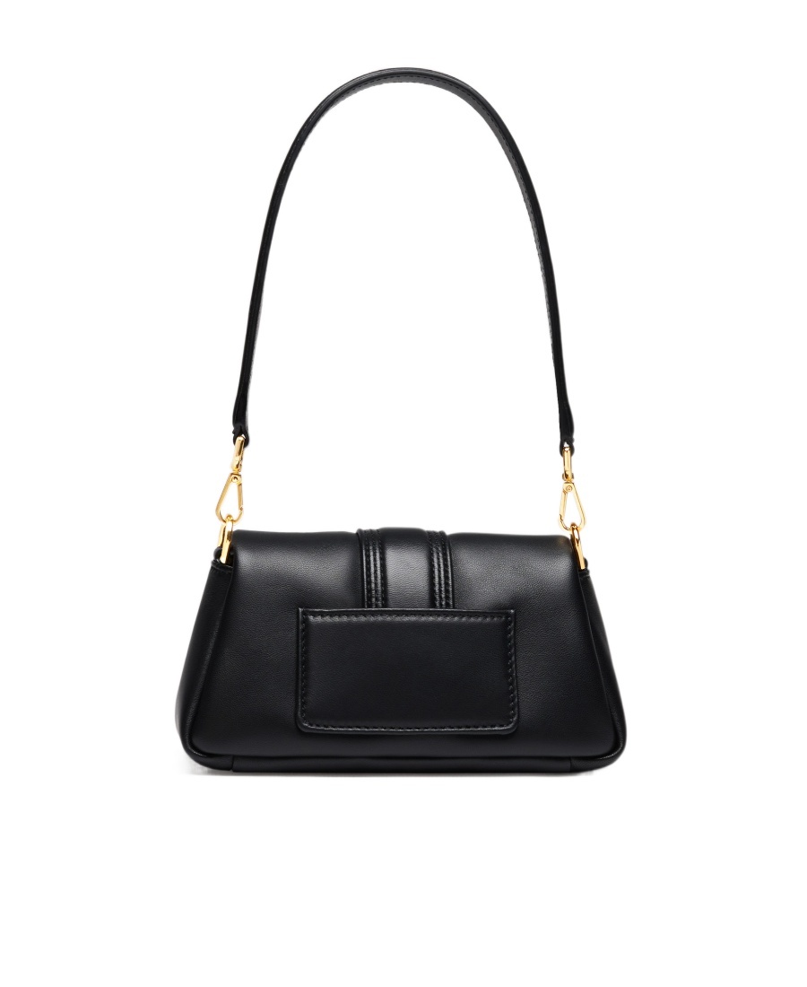 Jacquemus Womens Black Le Petit Bambino Puffy Leather Shoulder Bag In Black