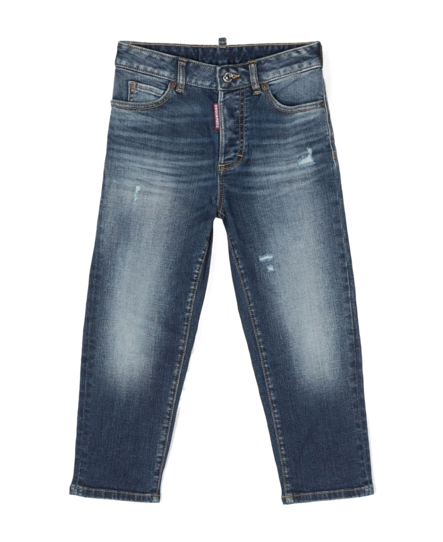 Dsquared2 Imitation Old Logo Jeans In White