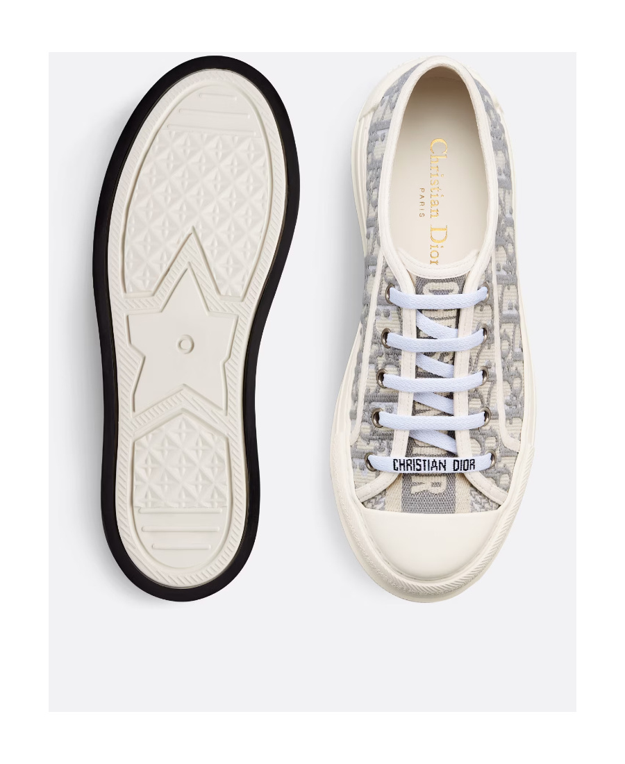 Dior Walk'n' Canvas Platform Sneaker In White