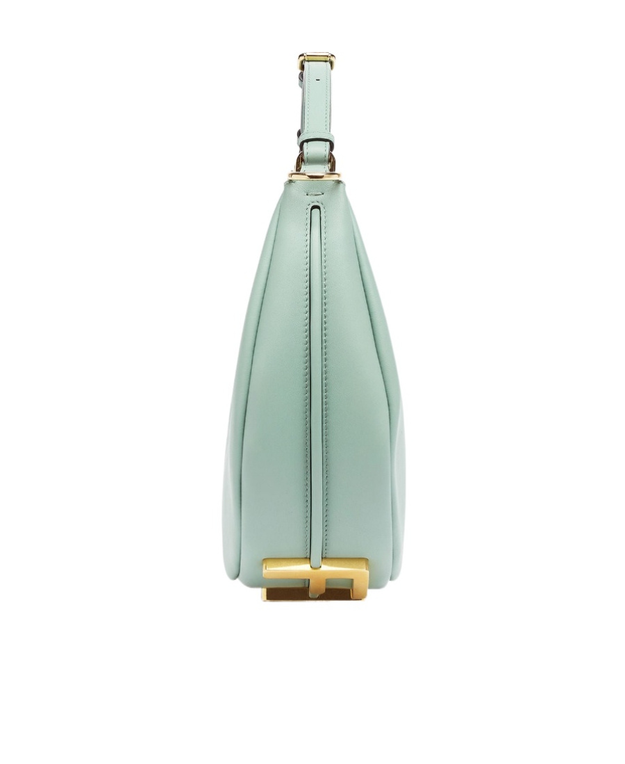 Fendi Graphy Leather Shoulder Bag In Green