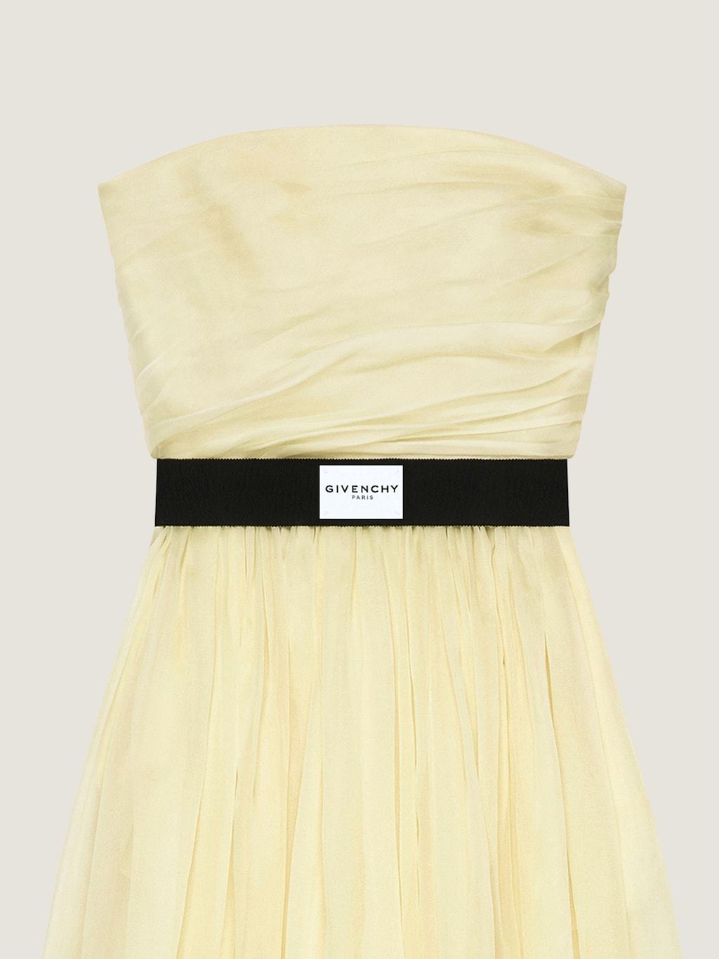 Givenchy Bustier Evening Dress In Organza In Yellow