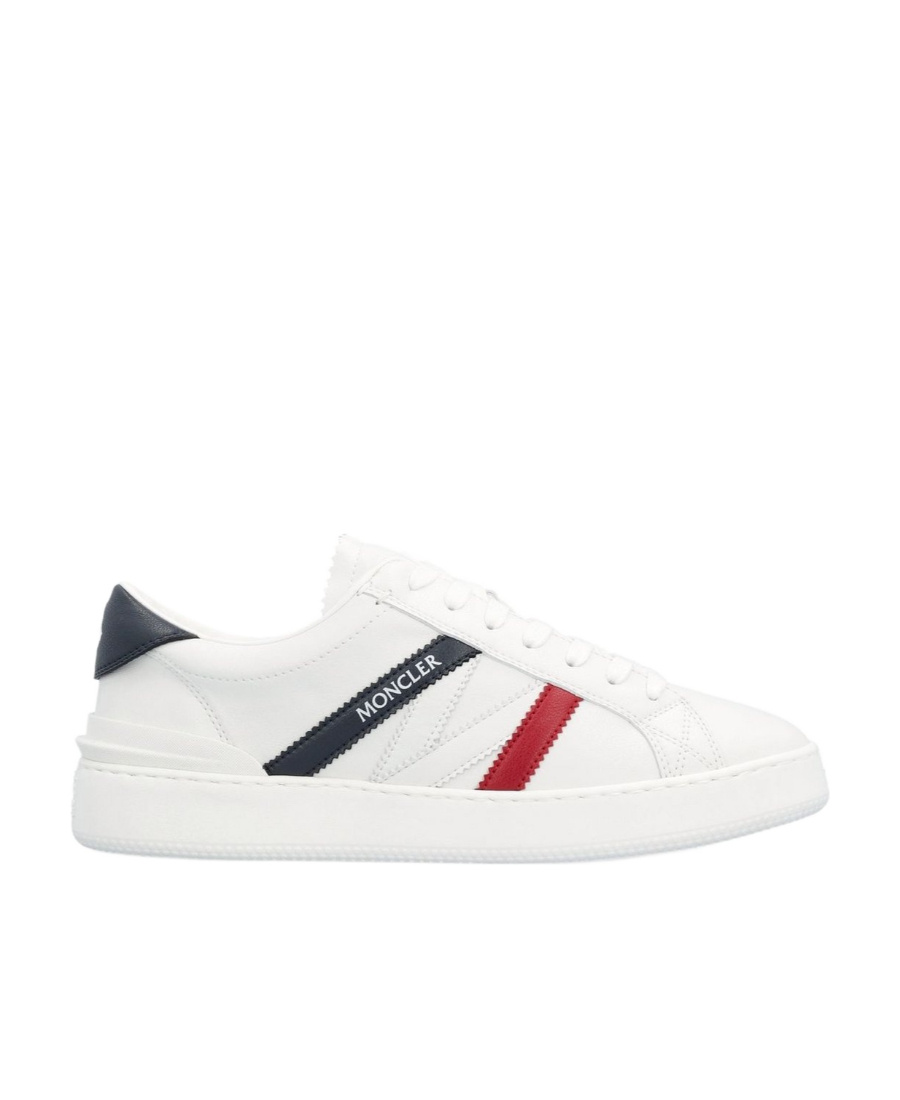 Shop Moncler Faux-leather Sneakers In White