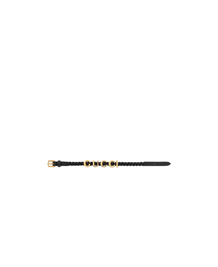 Gucci Logo-plaque Bracelet In Black