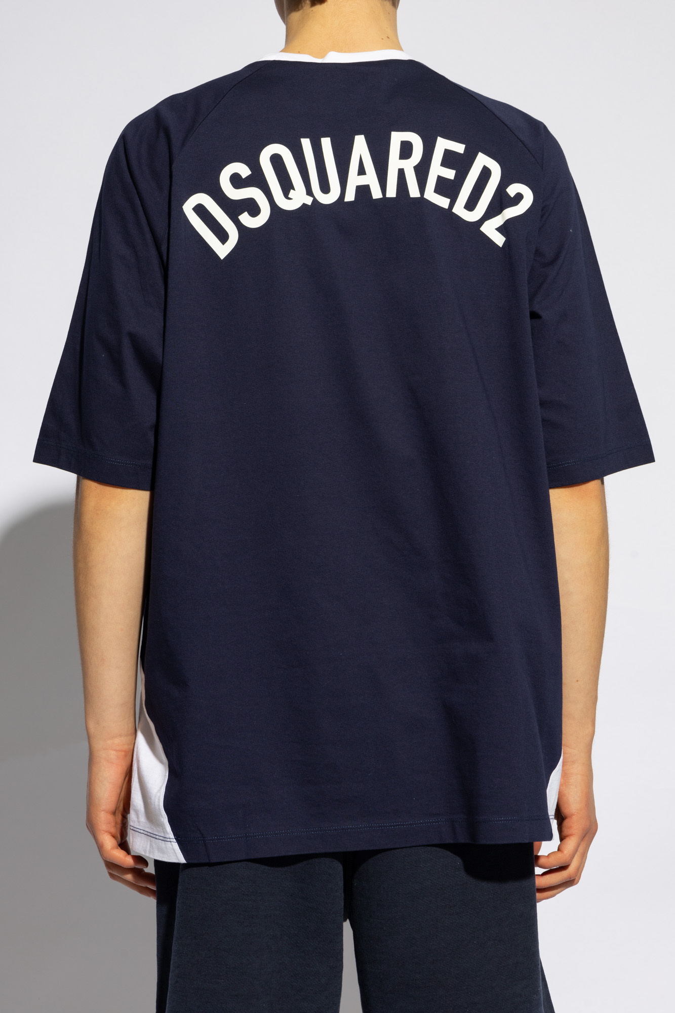 Dsquared2 Block Design Crew Neck Short Sleeve T-shirts In Black