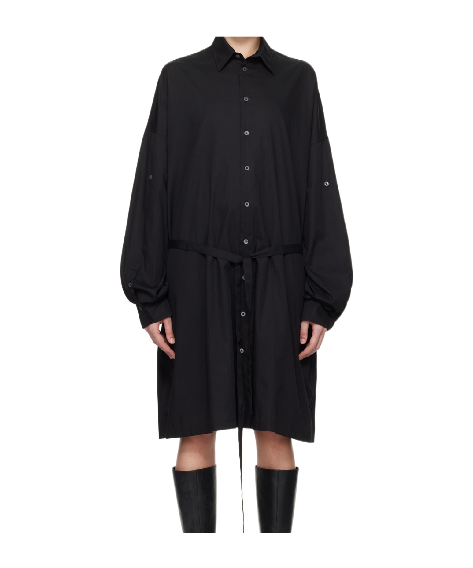 Ann Demeulemeester Lapel Dress In Black