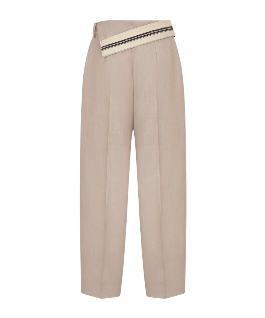 Fendi Pressed-crease Straight Trousers In Nude