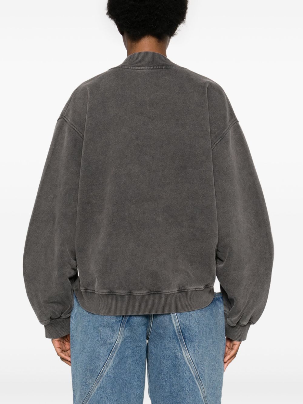 Attico Logo-detailed Cropped Cotton Sweatshirt In Black