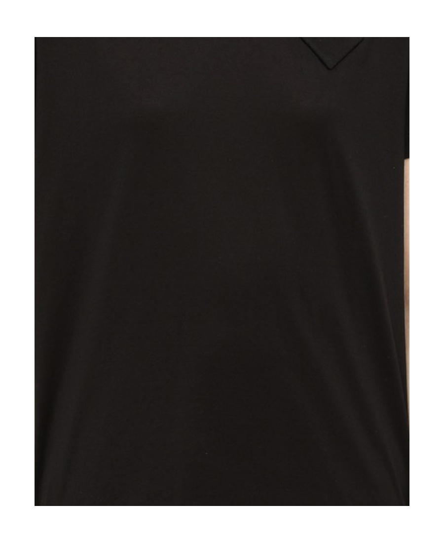 Prada T-shirt With Round Neck And Short Sleeves In Black