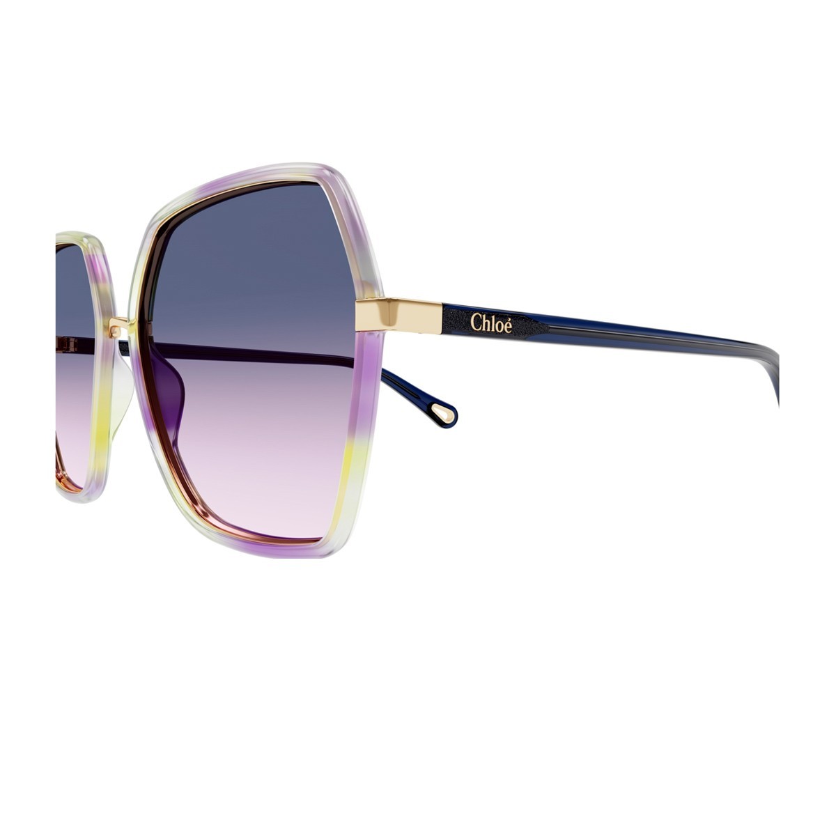 Shop Chloé Eyewear Geometric Frame Sunglasses In Blue