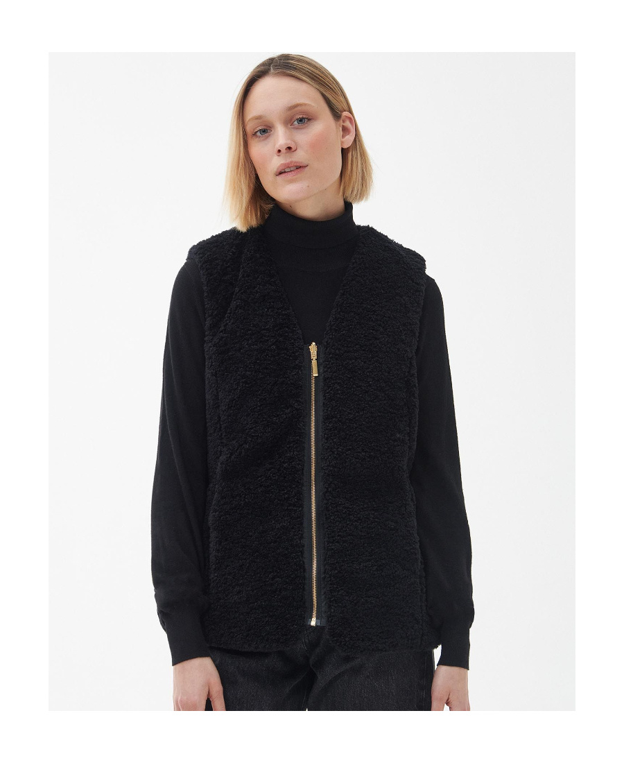 Barbour Logo-embroidered Quilted Reversible Gilet In Black