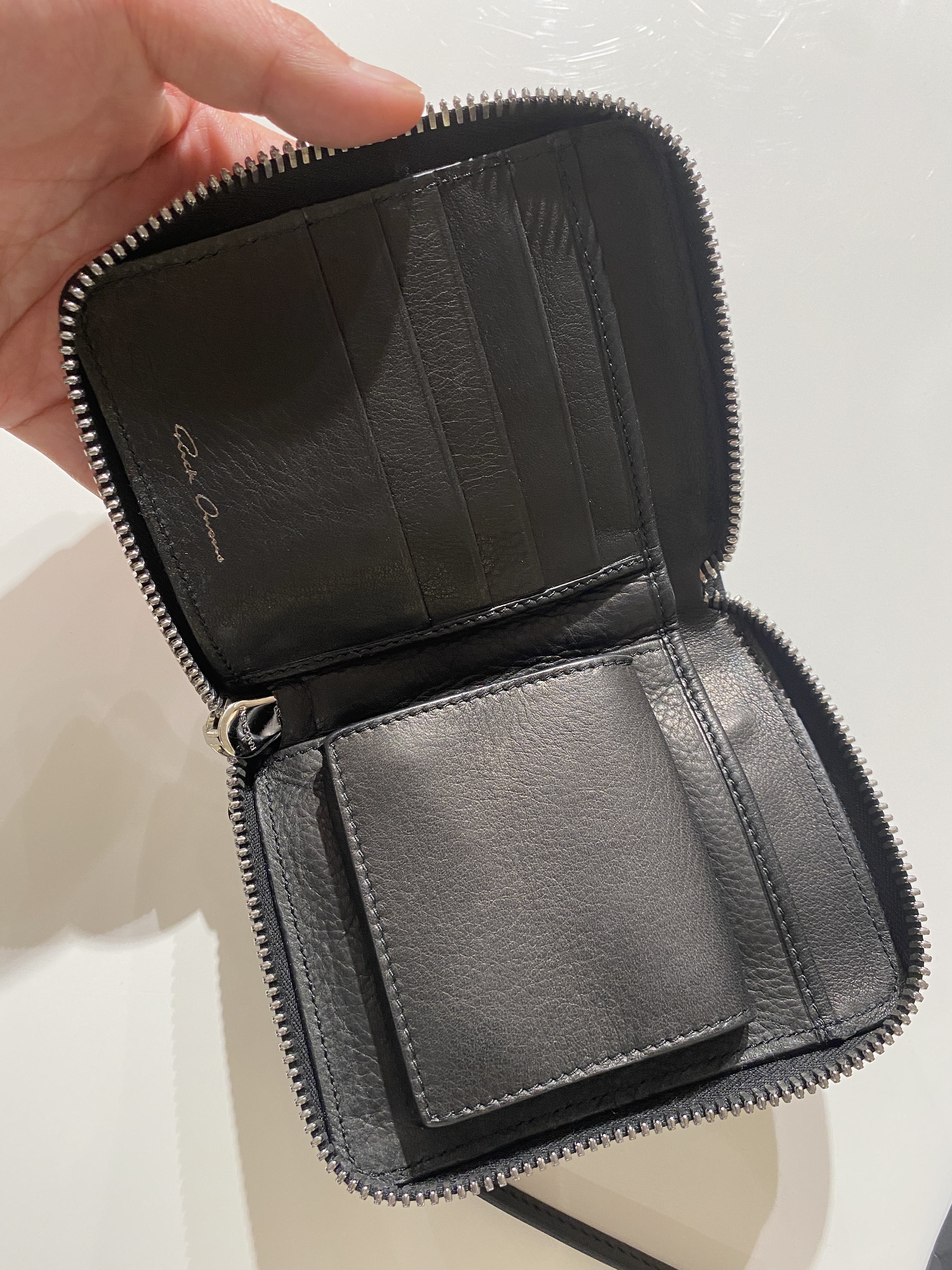 Rick Owens Zipper Wallet In Black