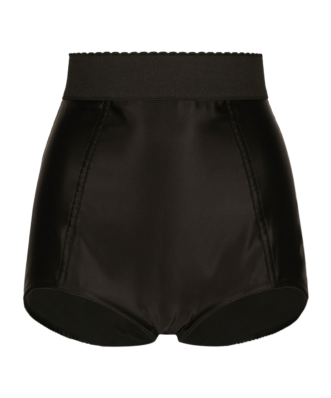 Dolce & Gabbana High-waisted Scallop-edge Briefs In Black