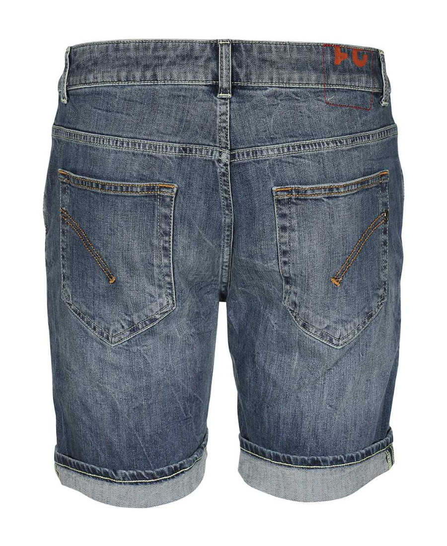 Dondup Belt Ring Denim Short Style In Blue