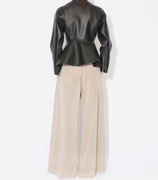 Alaïa Womens Noir Alaia Peplum Band-collar Leather Jacket In Black