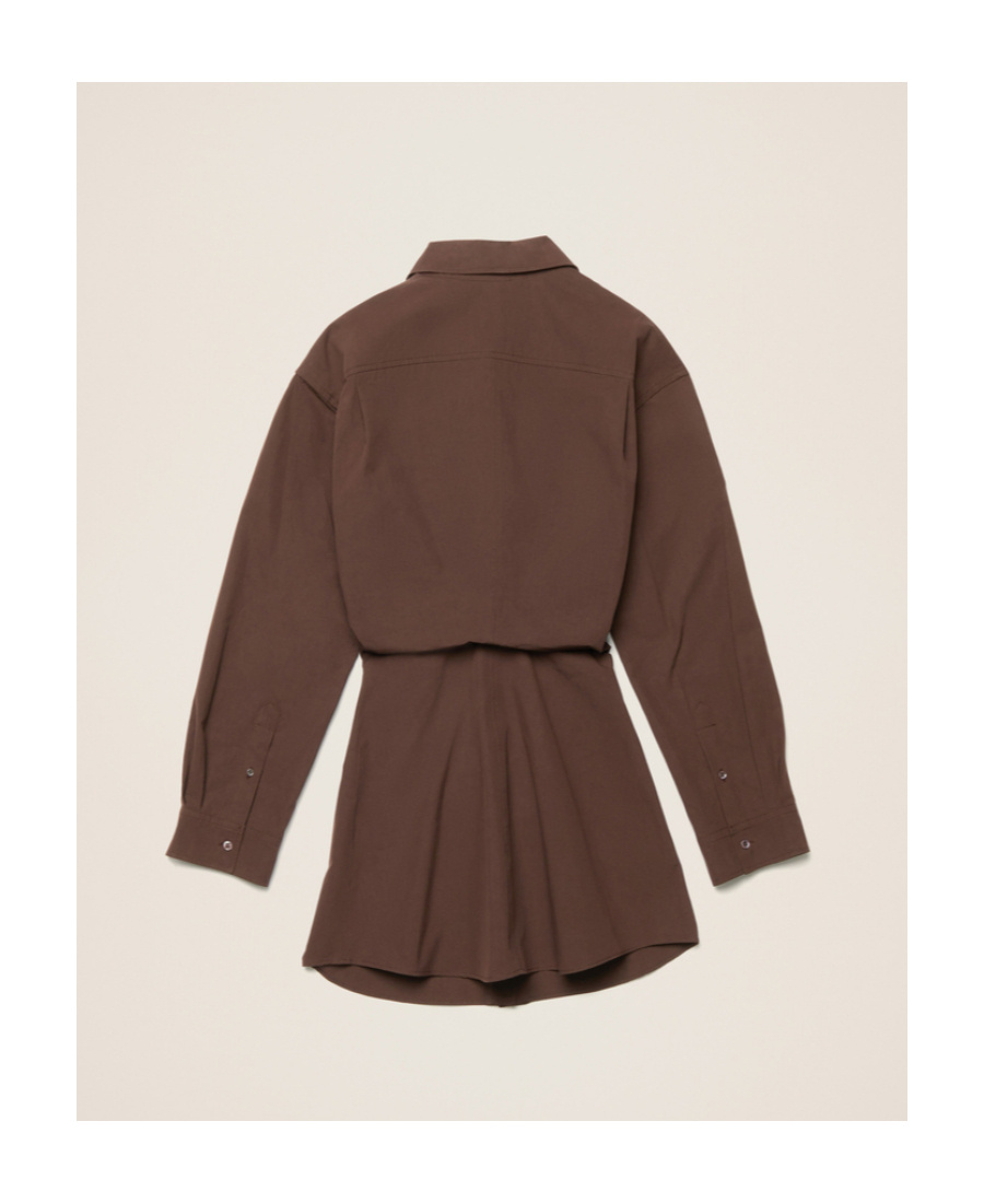 Jacquemus Layered Shirt Dress In Brown