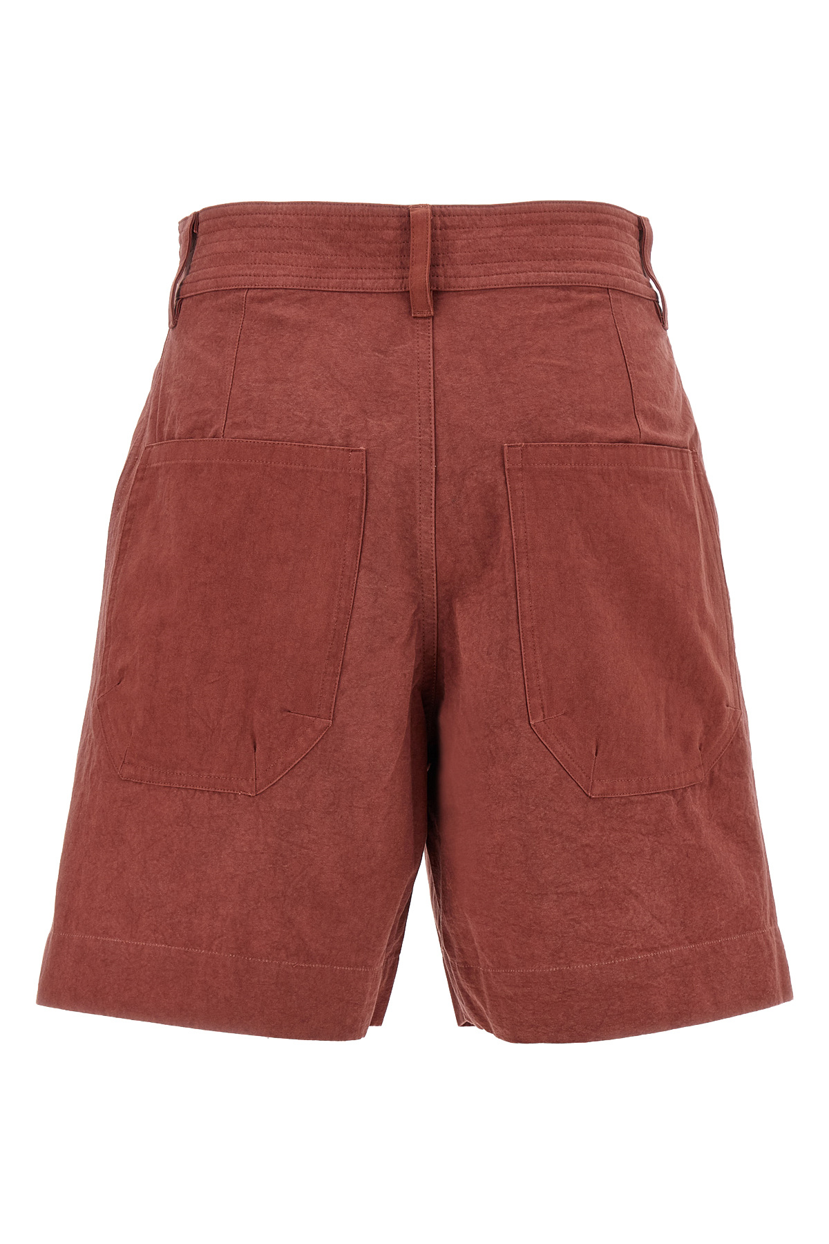 Isabel Marant 'ingrid' Knee-length Pleated Shorts Pockets In Brown