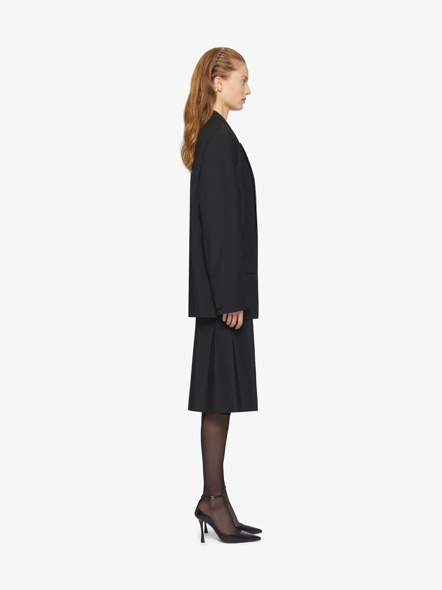 Givenchy Double-breasted Wool-blend Blazer In Black