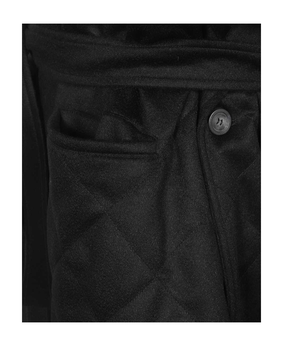 Max Mara Lace-up Short-sleeved Coat In Black