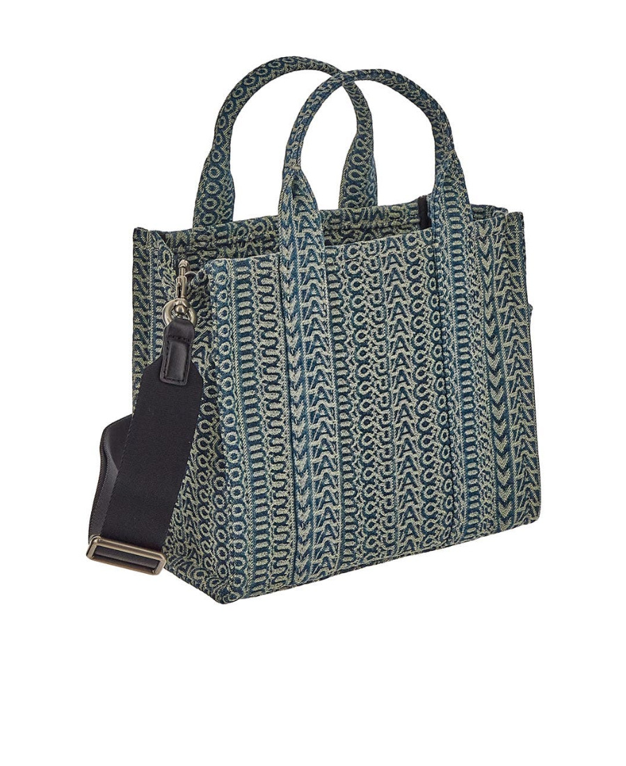Shop Marc Jacobs Monogram Jacquard Logo Patch Small Tote Bag In Black