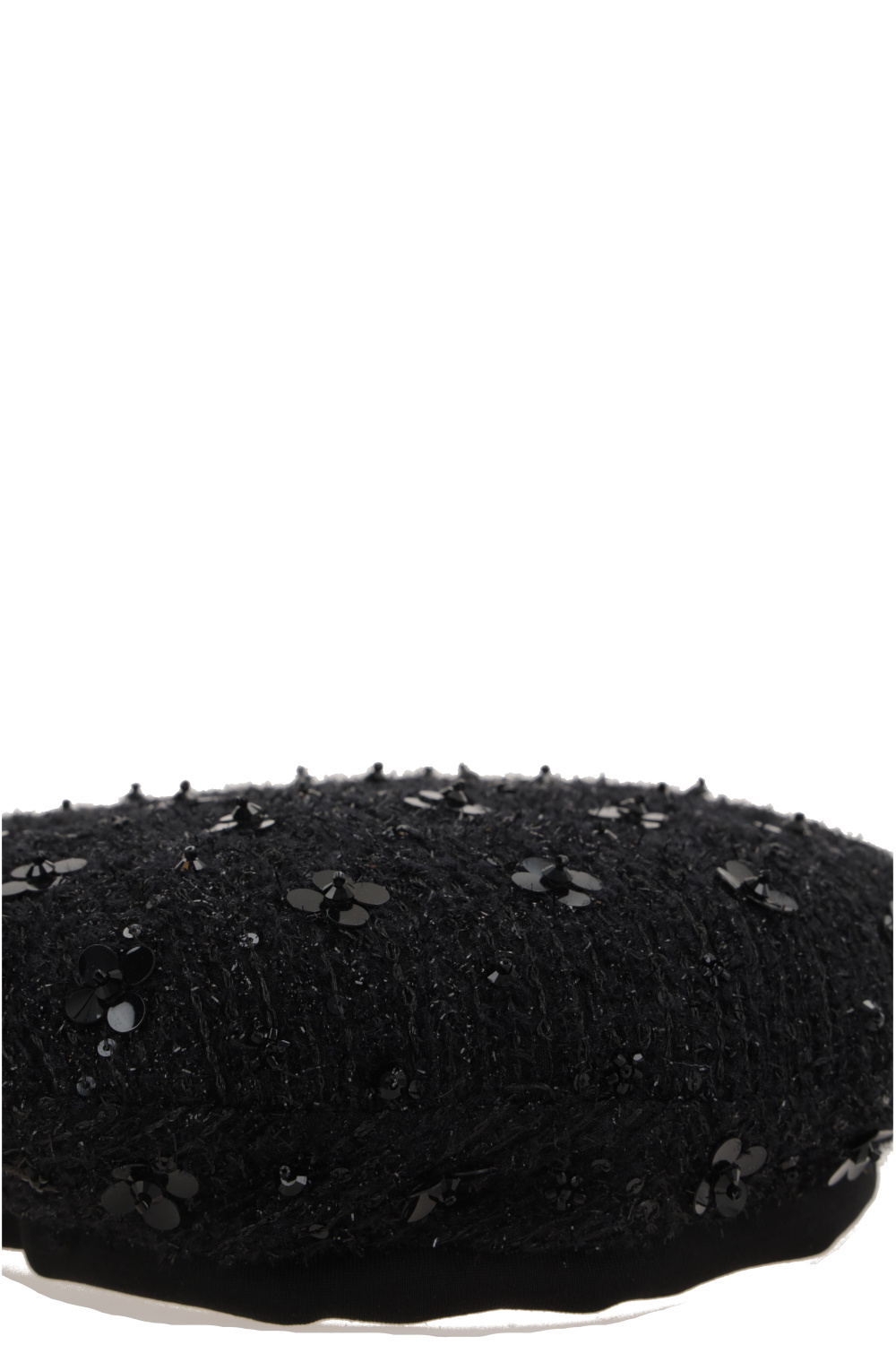 Maison Michel Beaded Textured Beret In Black