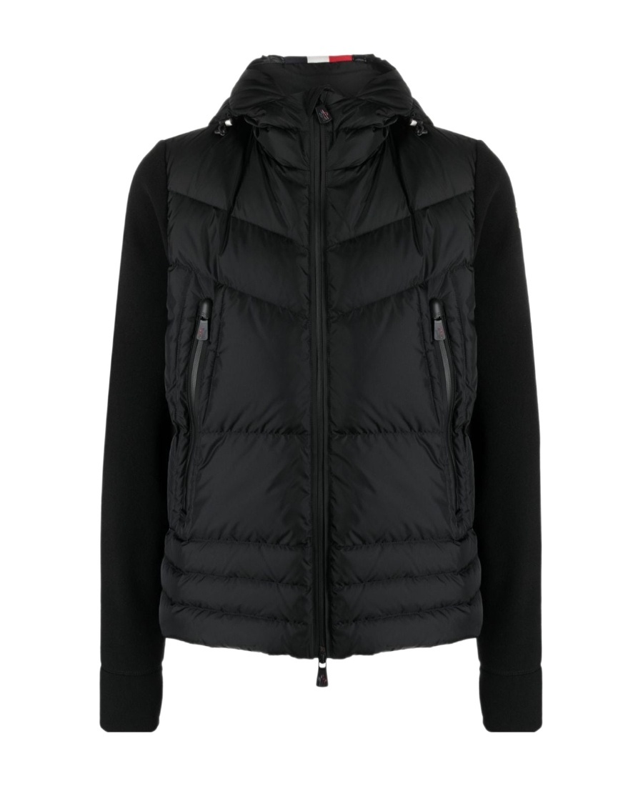 Moncler Quilted Hooded Jacket In Black