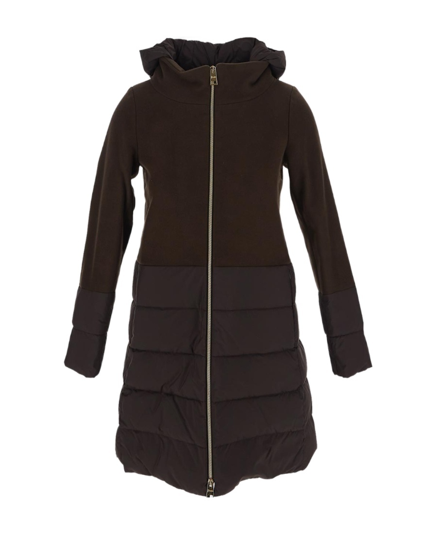 Herno Long-sleeved Hooded Cotton-padded Suit In Black