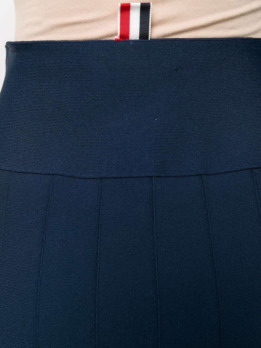 Thom Browne Stripe-print Box-pleat Skirt In Black