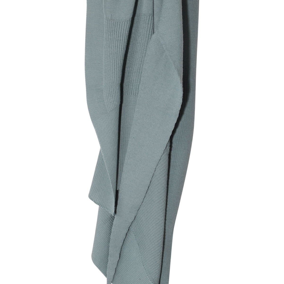 Rick Owens Draped Ribbed Crewneck Knitwear With Long Sleeves In Gray