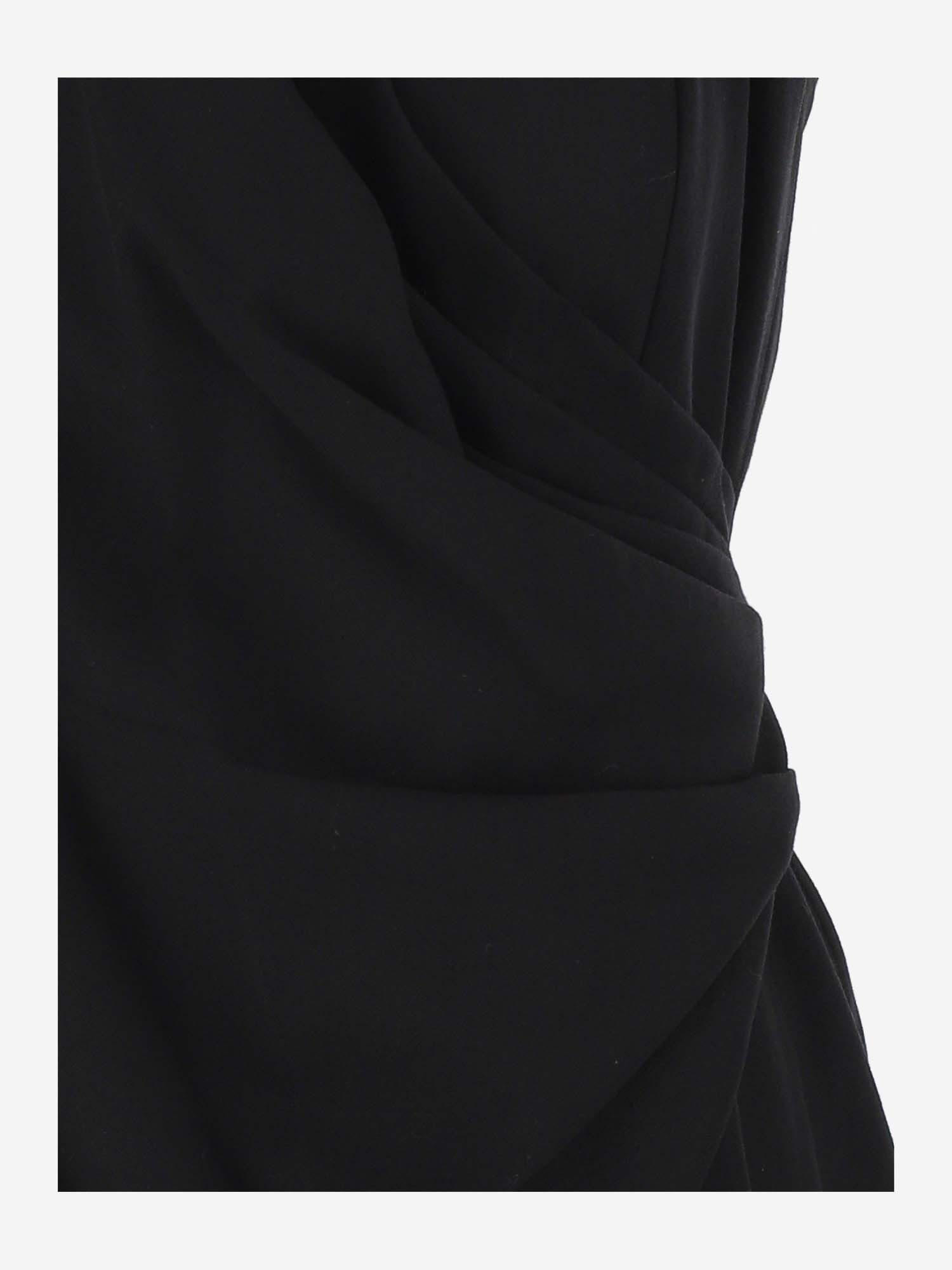 Balmain Halterneck Draped Mini Dress In Black