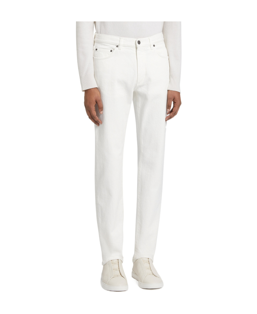 Zegna Roccia Mid-rise Slim Jeans In White