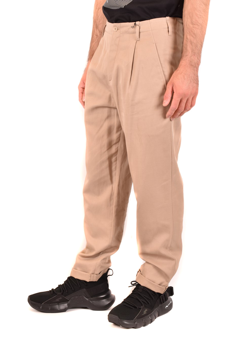 Neil Barrett Sky Trousers With Pleated Front In Nude