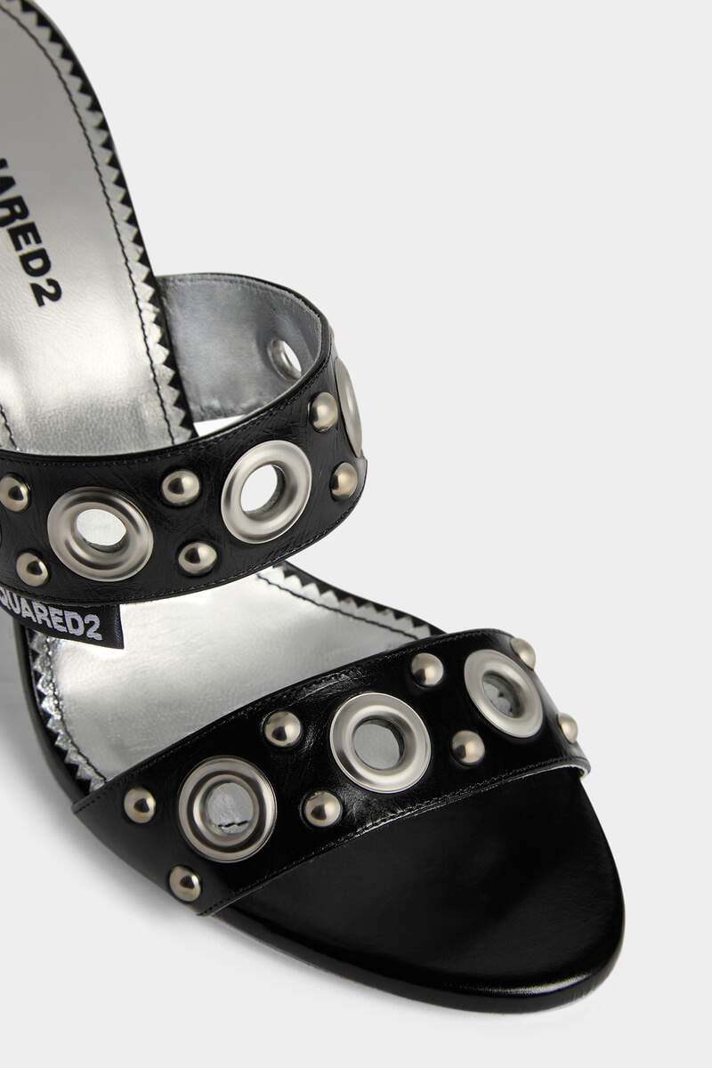 Dsquared2 Gothic 100mm Leather Sandals In Black